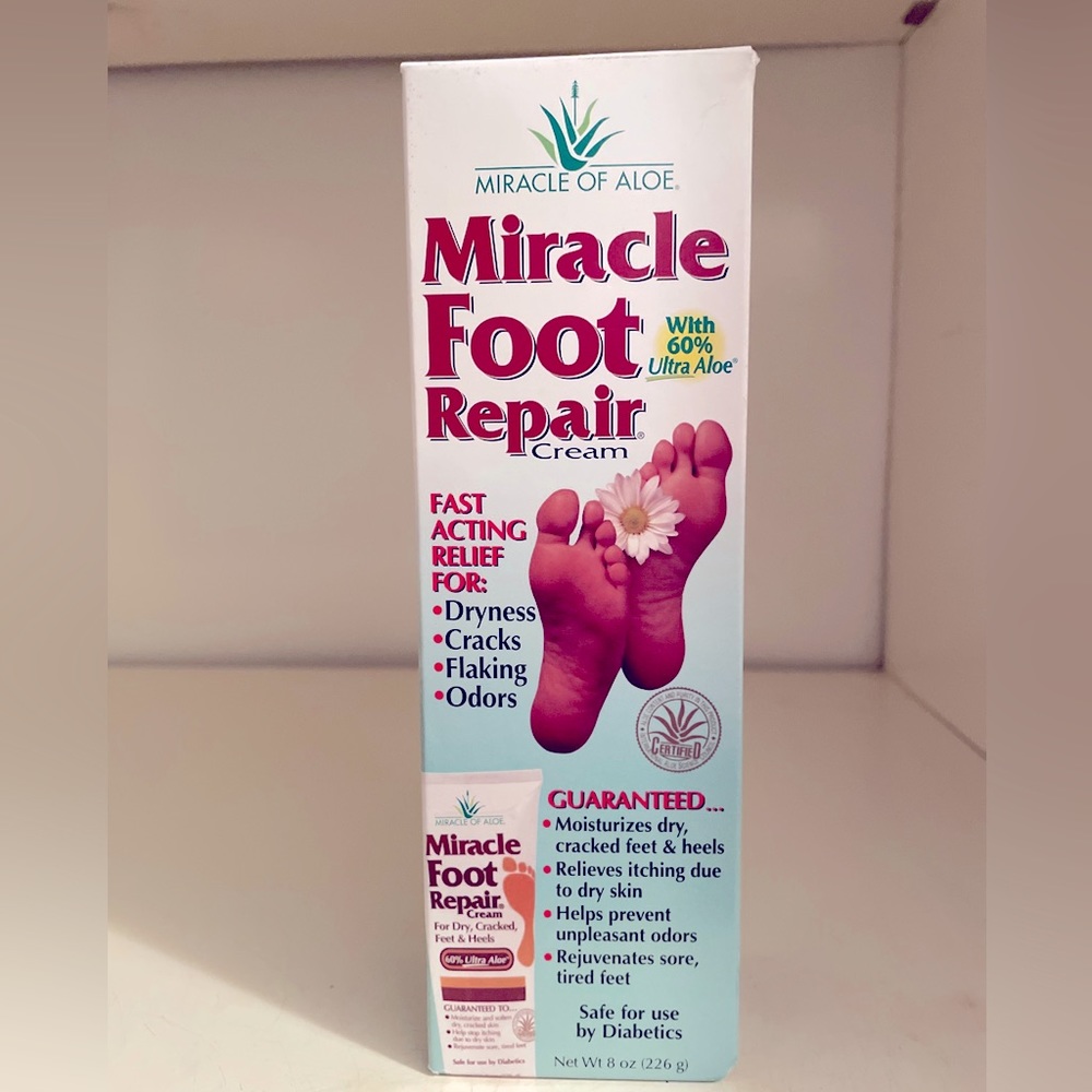 Miracle of Aloe - Miracle Foot Repair Cream - 8 oz. Sealed Tube in Box Free Ship